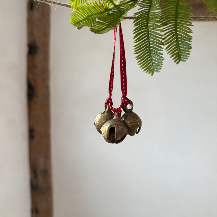 Traditional Brass Bell Trio Christmas Decoration