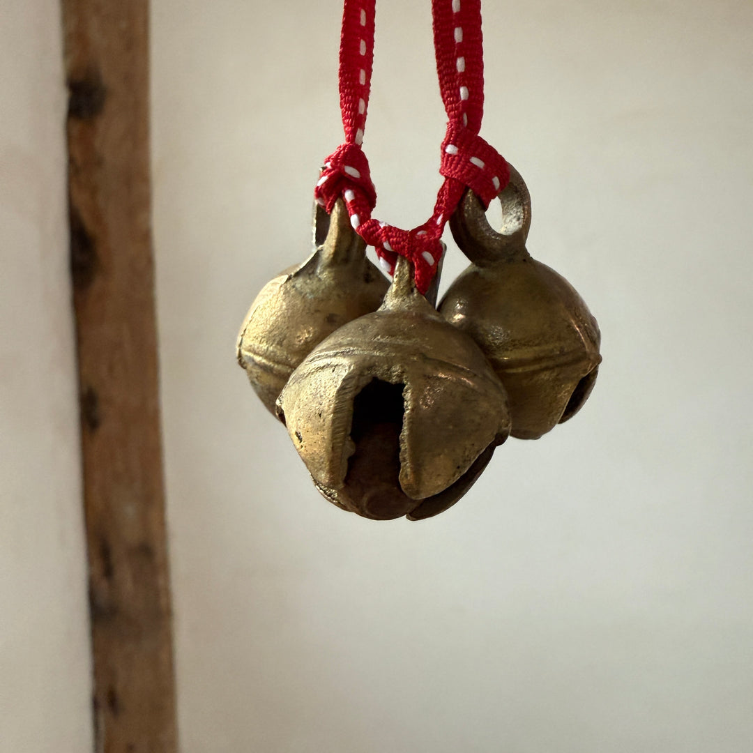 Traditional Brass Bell Trio Christmas Decoration