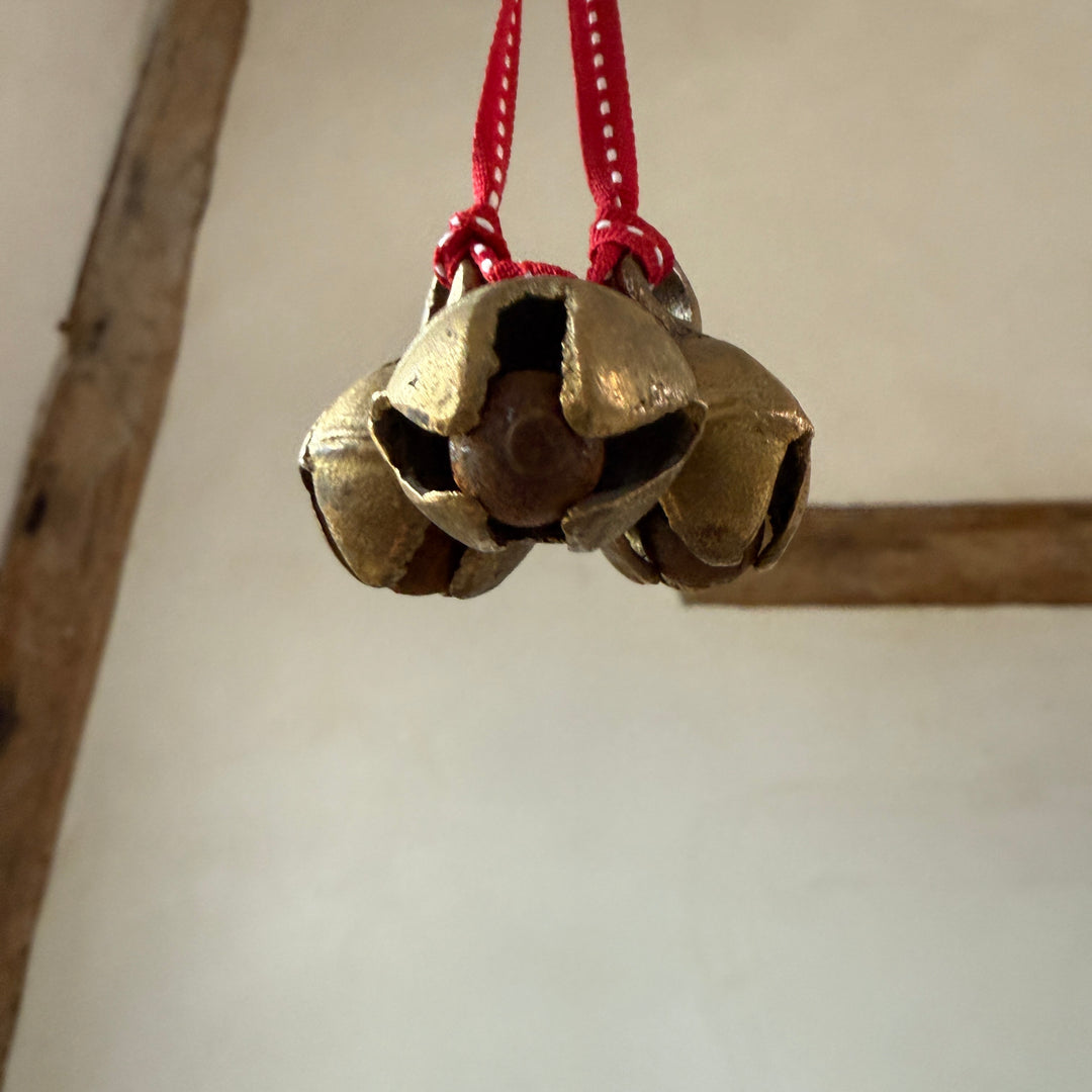 Traditional Brass Bell Trio Christmas Decoration