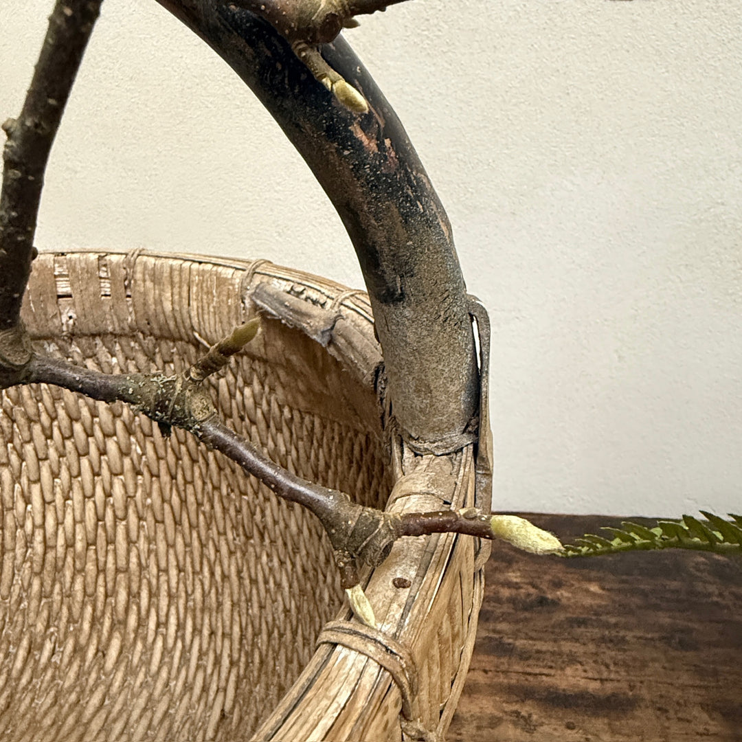 Antique Round Woven Market Basket