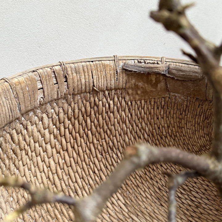 Antique Round Woven Market Basket