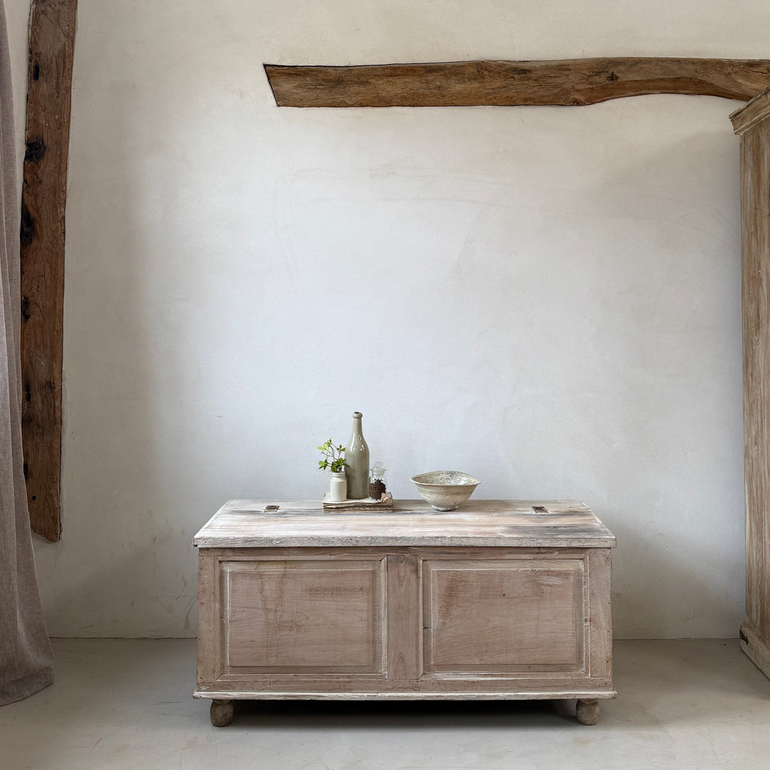 Antique Bleached Teak Blanket Box | Gita