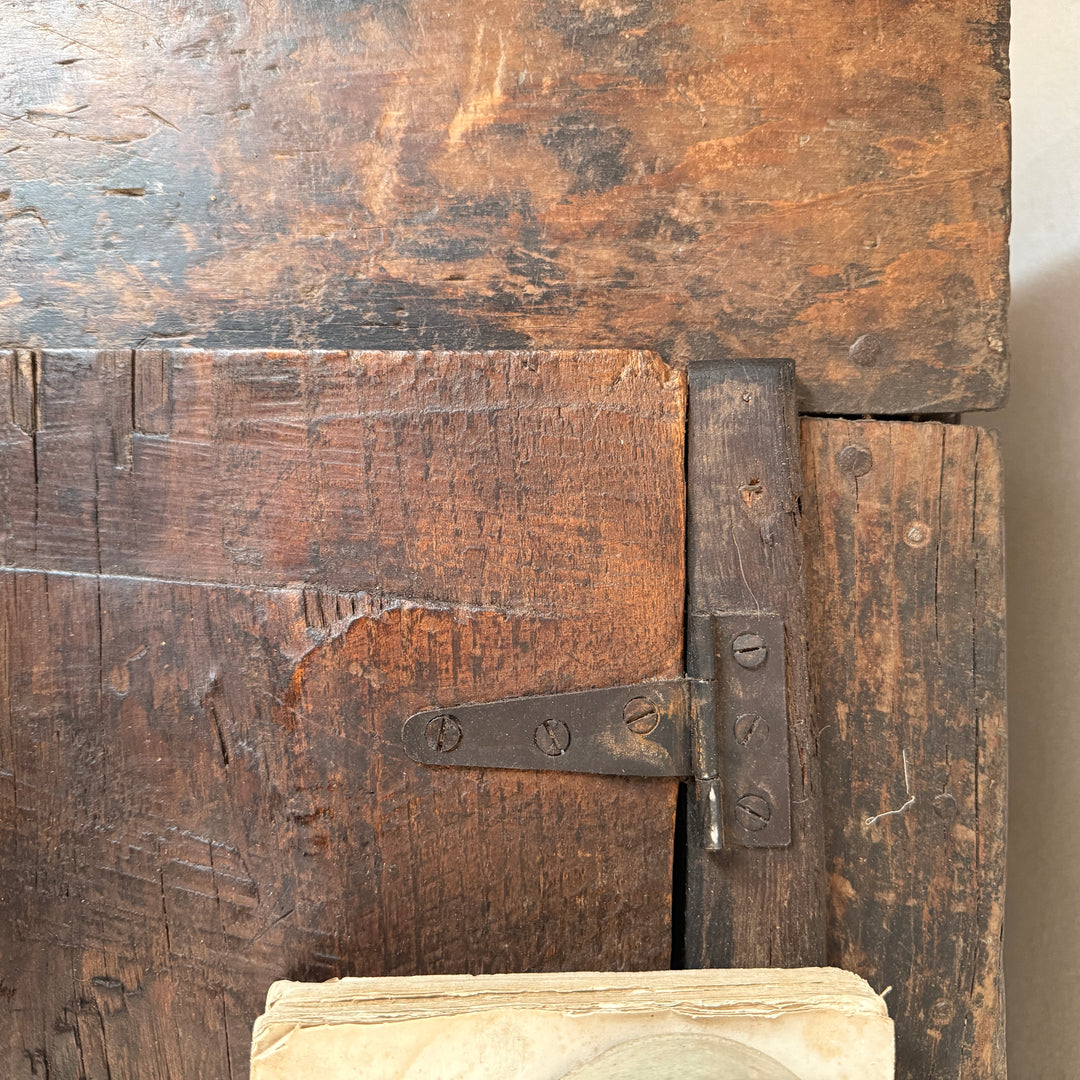 Antique Handcarved Primitive Dark Teak Blanket Box | Tari