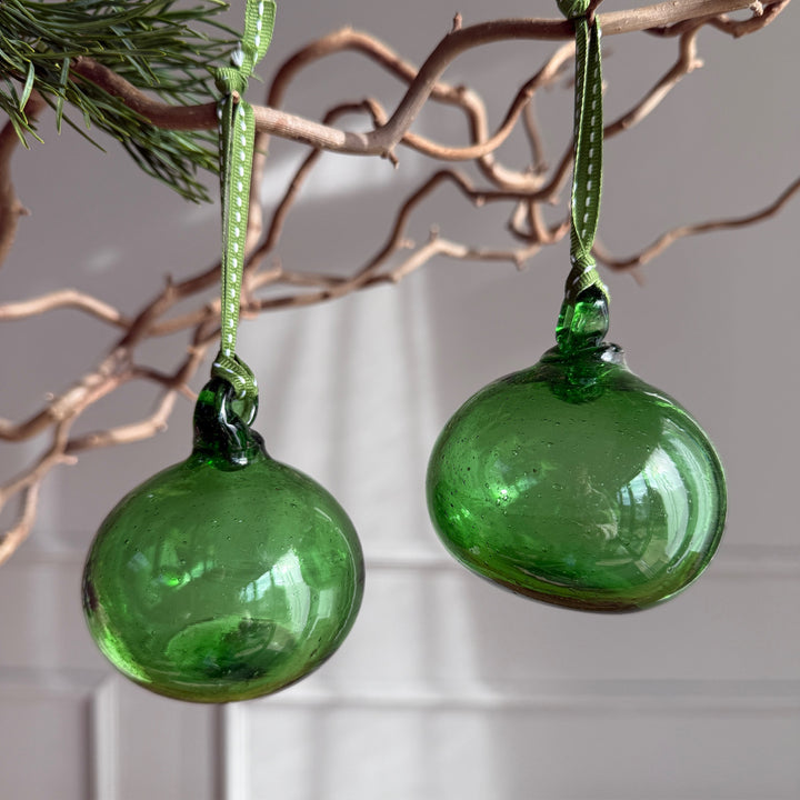 Hand Blown Glass Bauble | Green