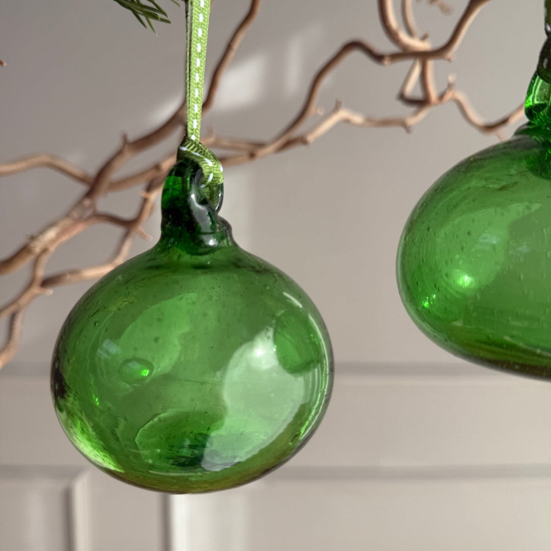 Hand Blown Glass Bauble | Green
