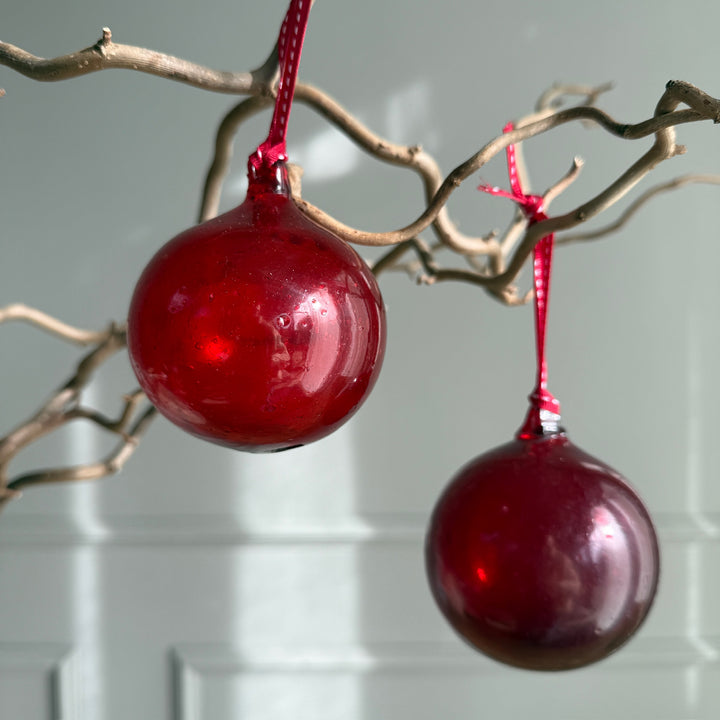 Hand Blown Glass Bauble | Red