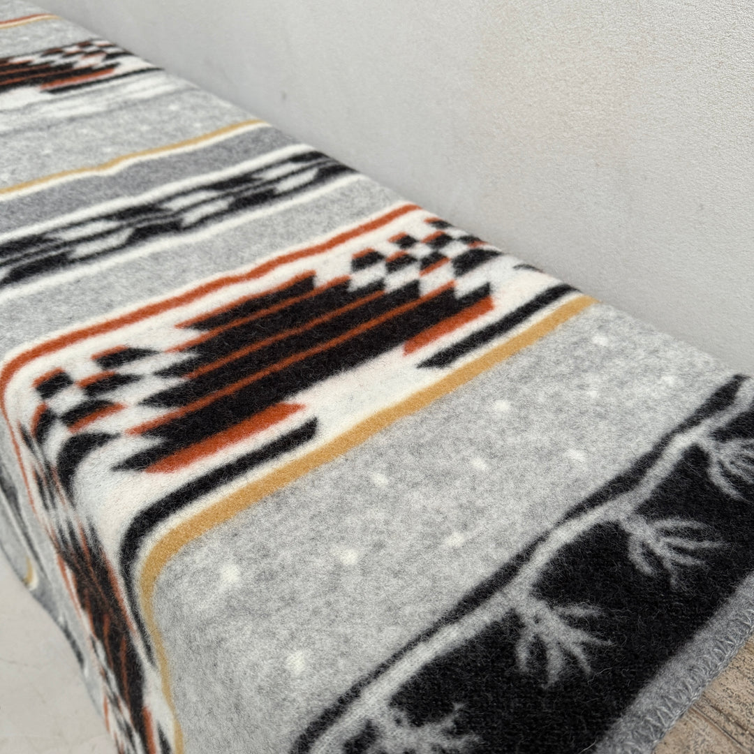 Lambswool felt Navajo Blanket | Cream and Grey