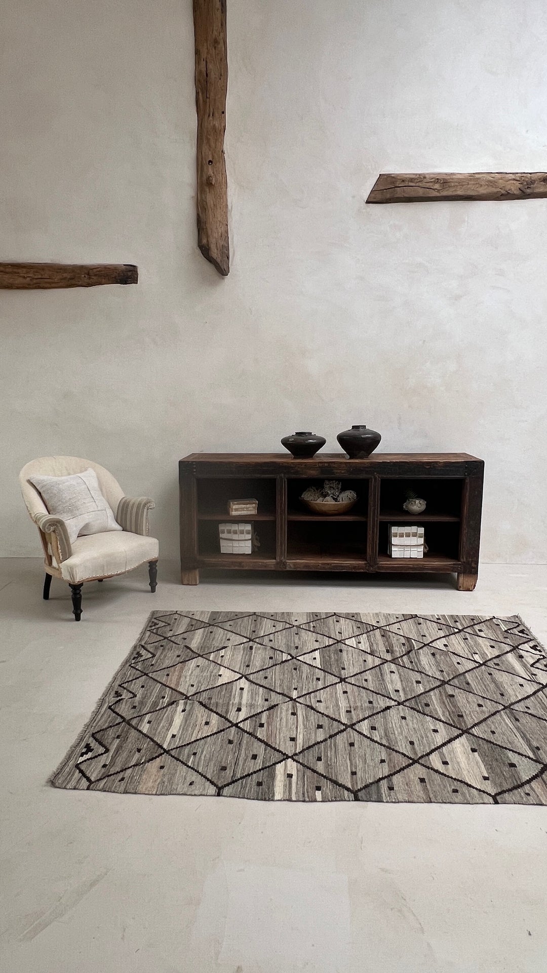 Antique Rustic Open Cabinet | Etna