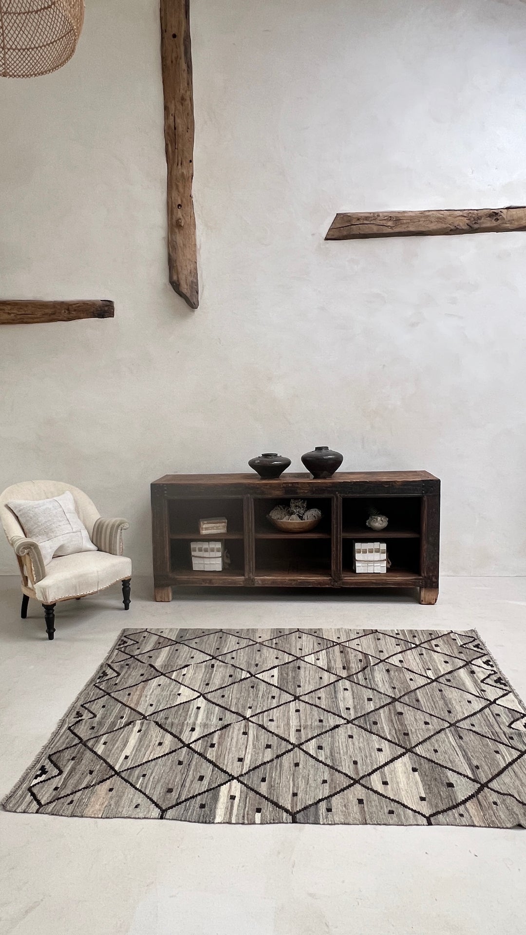 Antique Rustic Open Cabinet | Etna