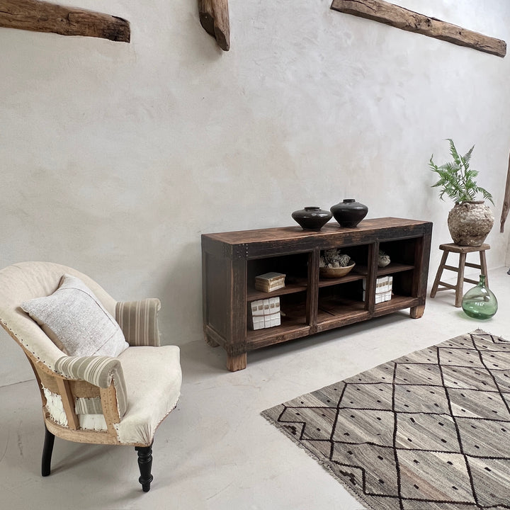 Antique Rustic Open Cabinet | Etna