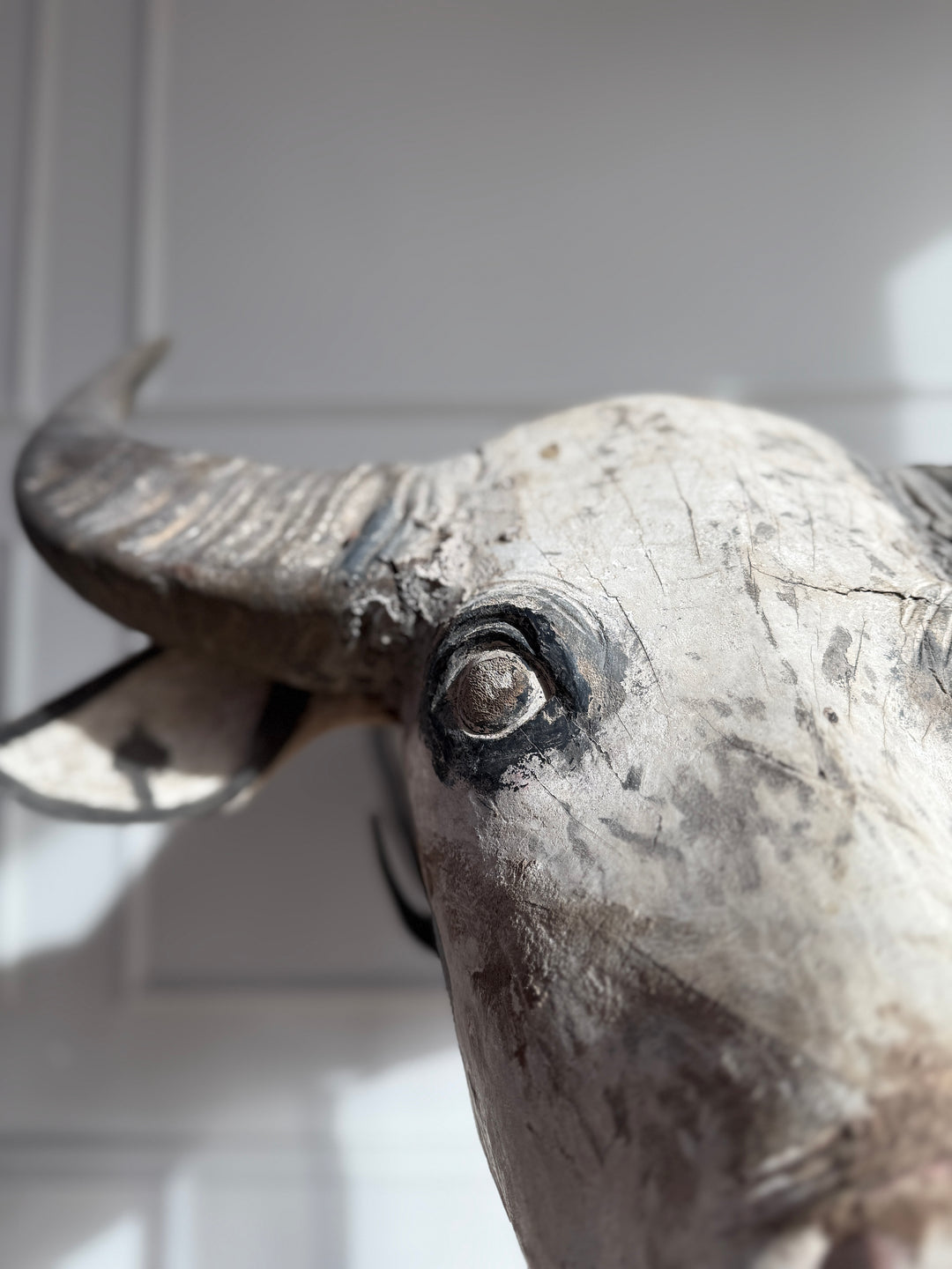 Large Antique Water Buffalo Head Sculpture