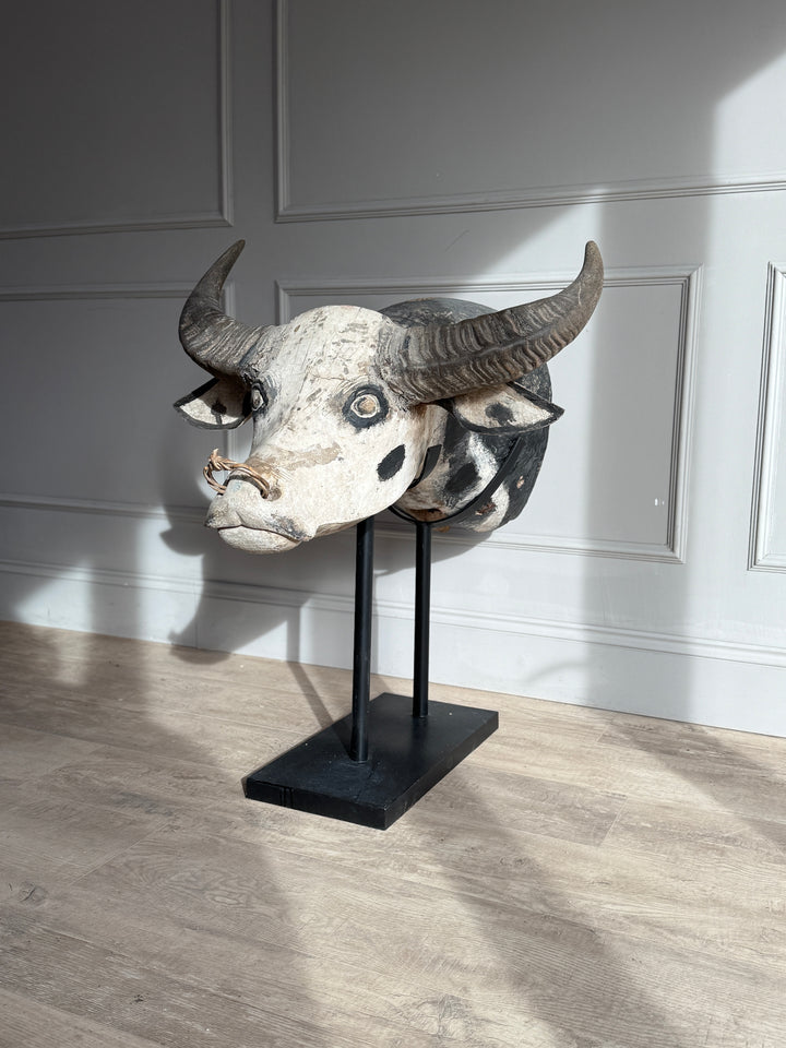 Large Antique Water Buffalo Head Sculpture