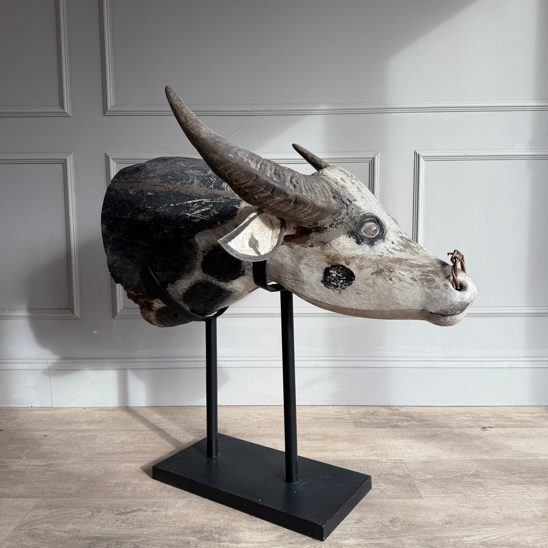 Large Antique Water Buffalo Head Sculpture