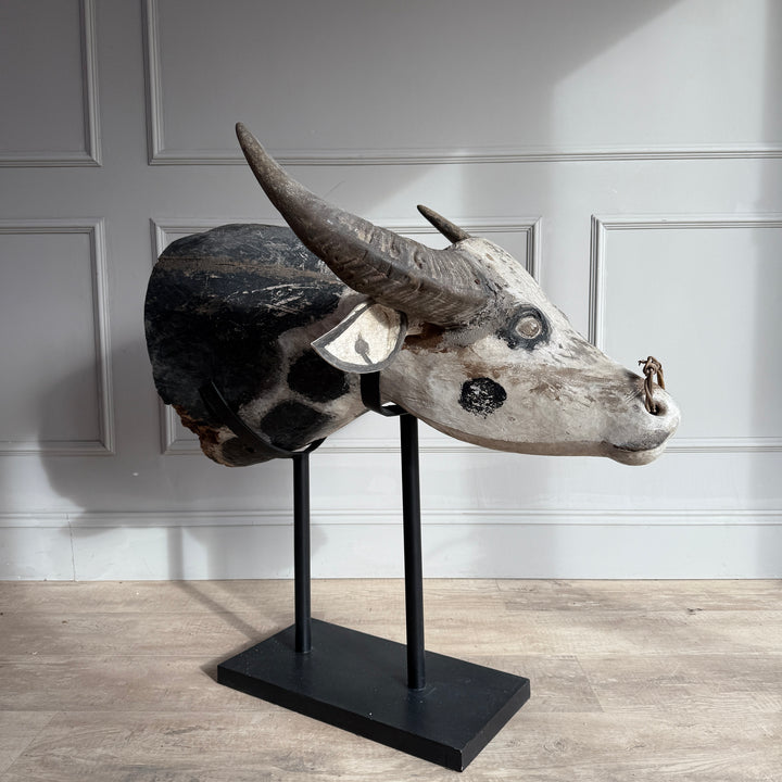 Large Antique Water Buffalo Head Sculpture