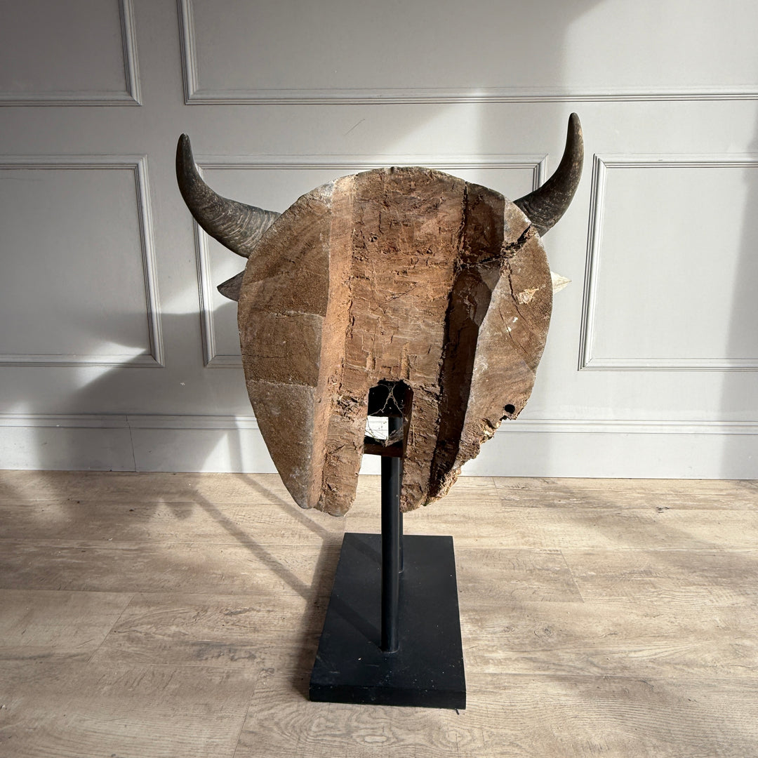 Large Antique Water Buffalo Head Sculpture