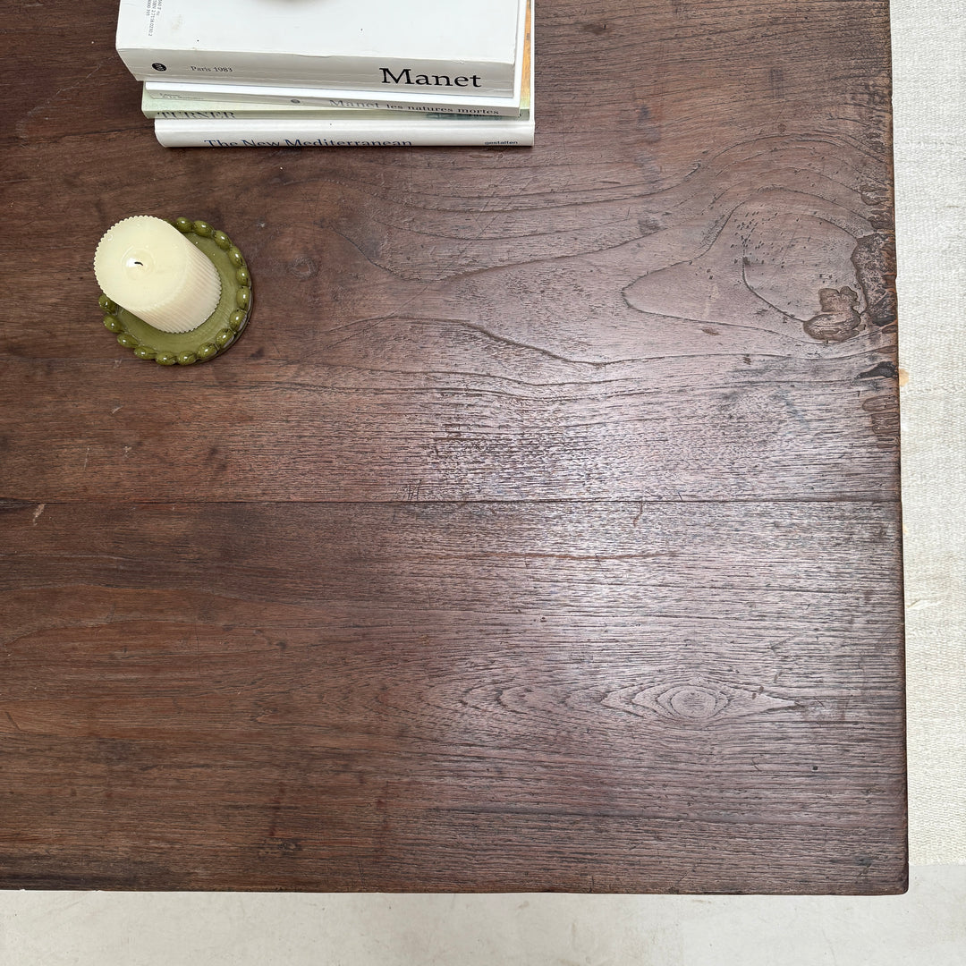Extra large antique teak coffee table Marcelle