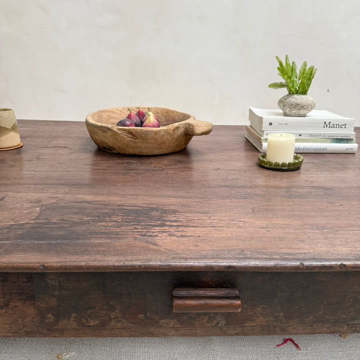 Extra large antique teak coffee table Marcelle