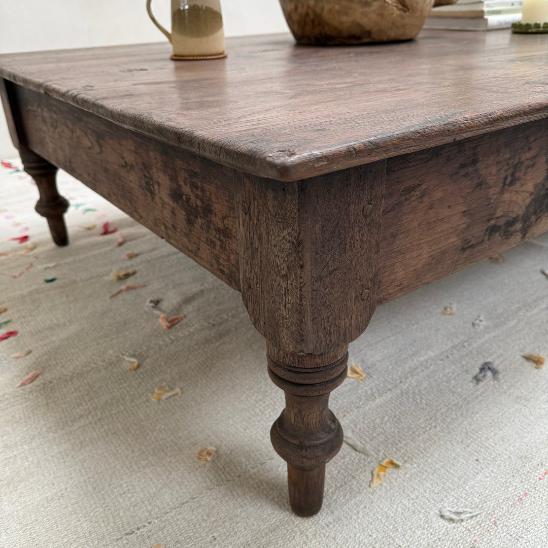 Extra large antique teak coffee table Marcelle