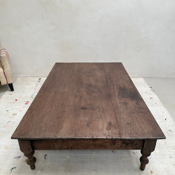 Extra large antique teak coffee table Marcelle