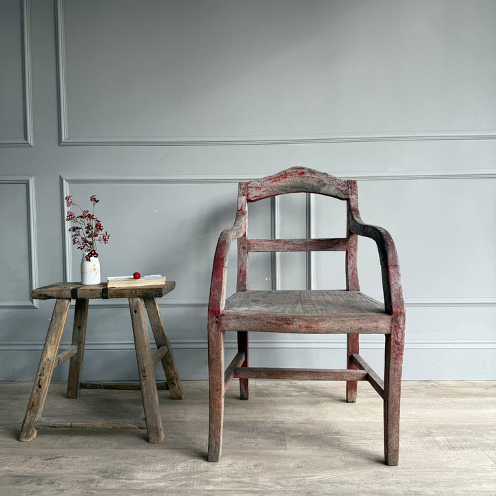 Primitive weathered antique armchair | Annisa