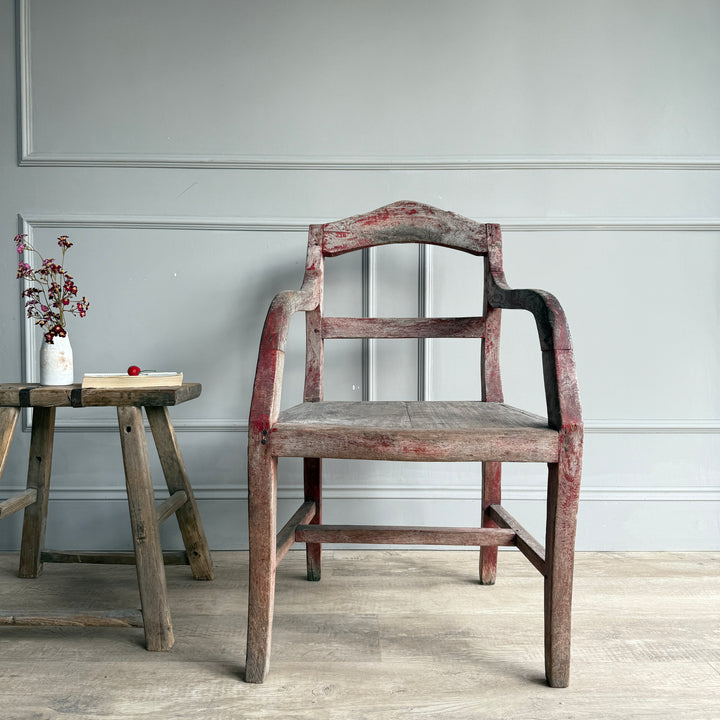 Primitive weathered antique armchair | Annisa
