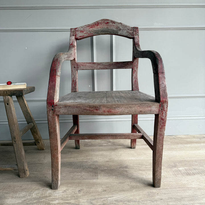 Primitive weathered antique armchair | Annisa