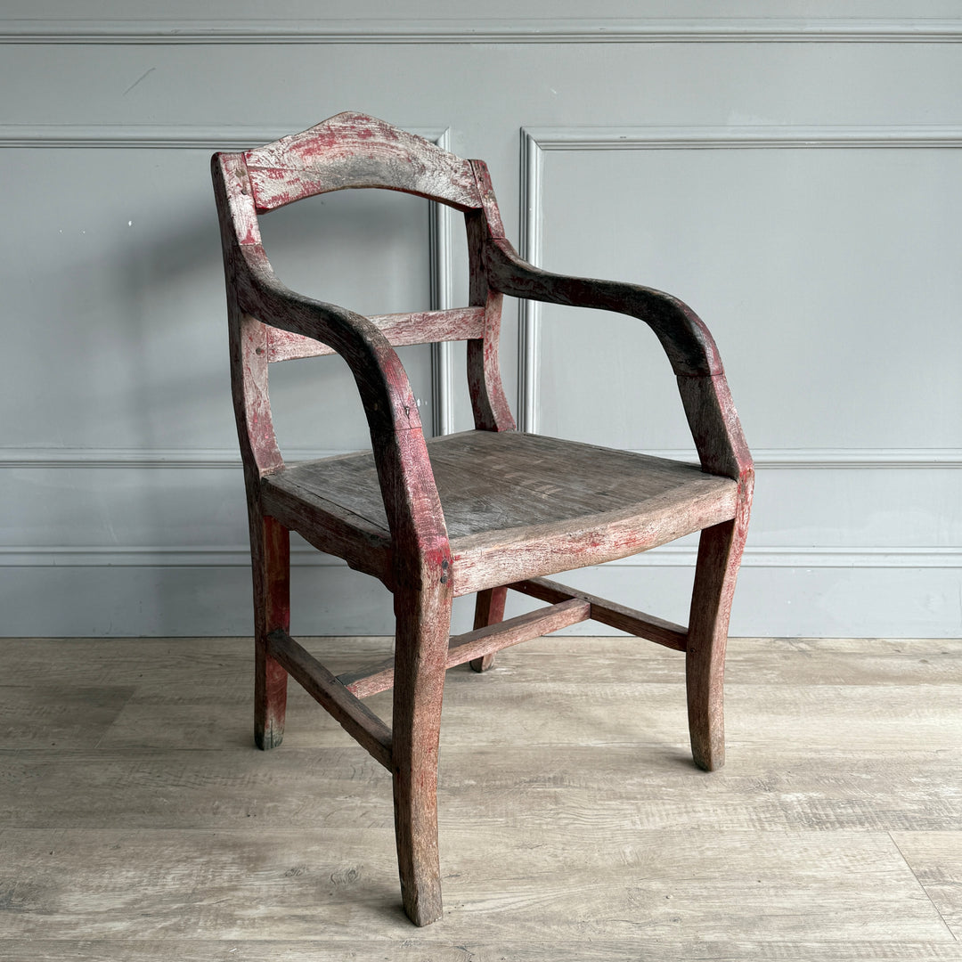 Primitive weathered antique armchair | Annisa