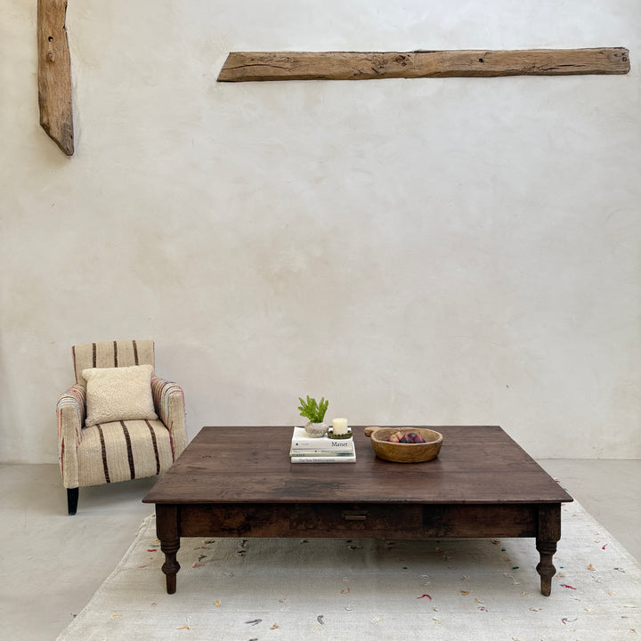 Extra large antique teak coffee table Marcelle