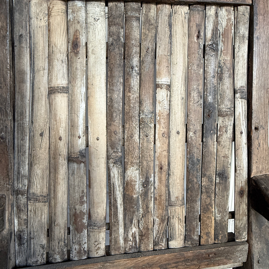 Vintage teak Seat with bamboo slats | Kirana