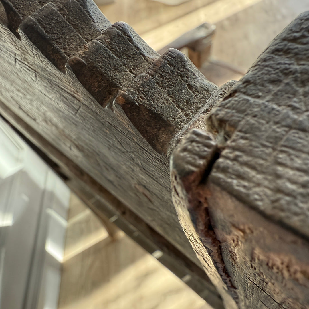 Vintage teak Seat with bamboo slats | Kirana