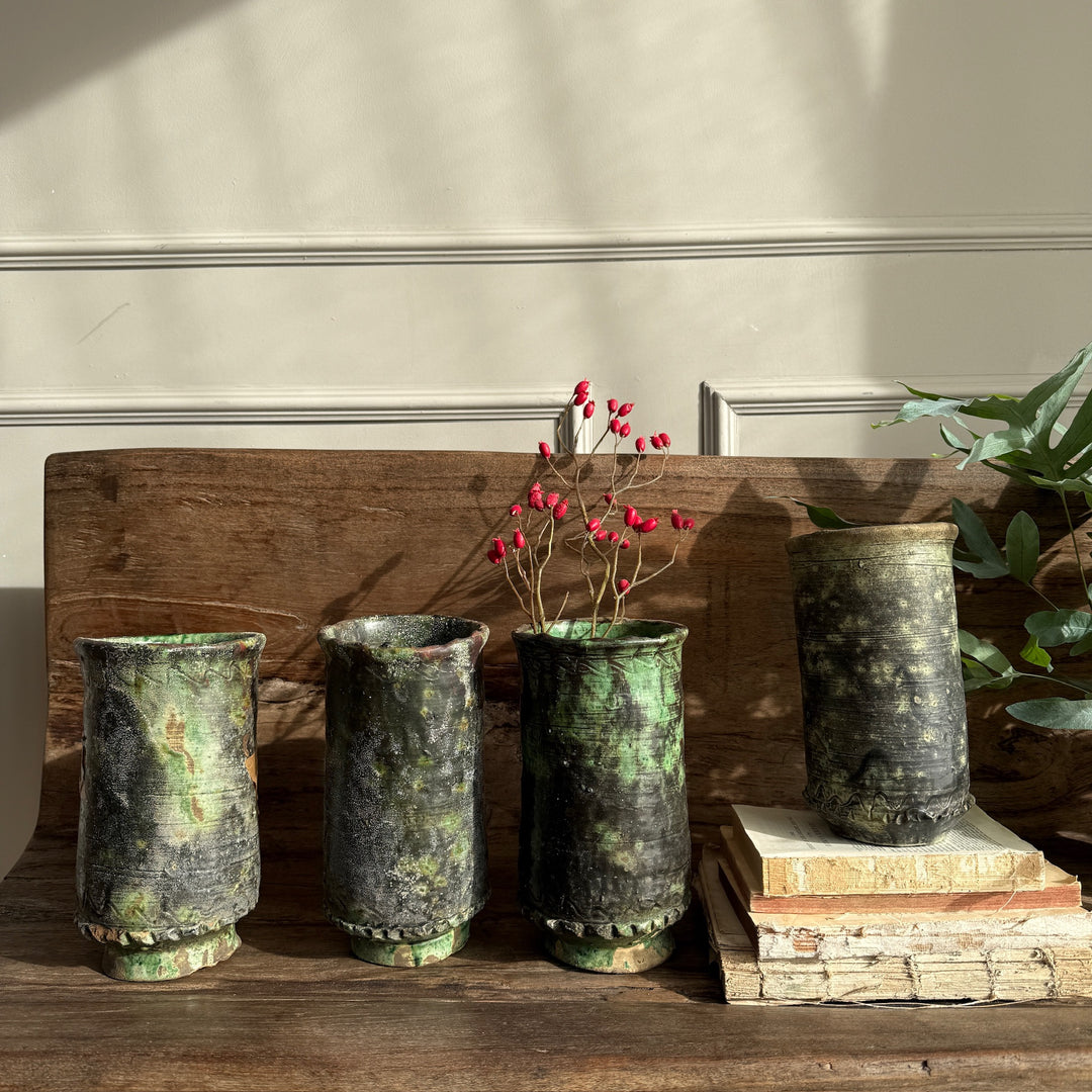 Moroccan Tamegroute Rustic Glazed Vase