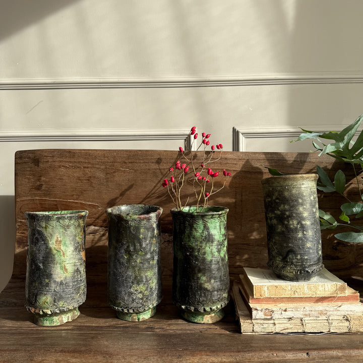 Moroccan Tamegroute Rustic Glazed Vase