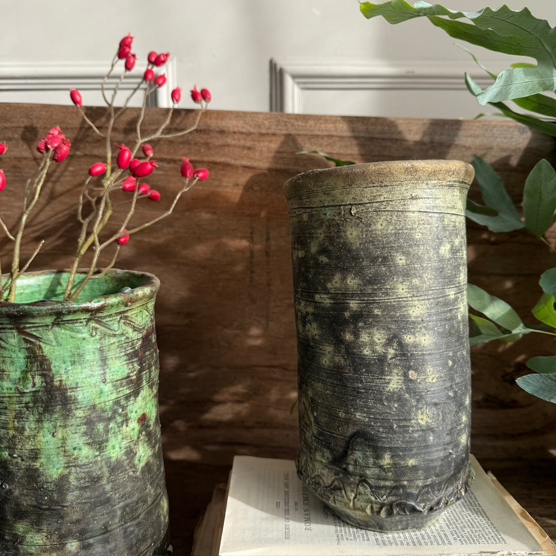 Moroccan Tamegroute Rustic Glazed Vase
