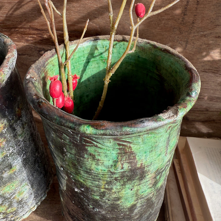 Moroccan Tamegroute Rustic Glazed Vase