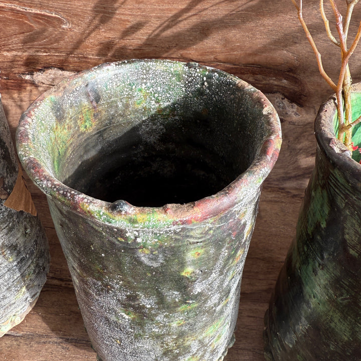 Moroccan Tamegroute Rustic Glazed Vase