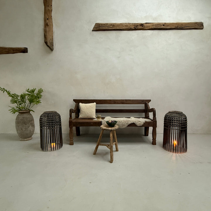 Vintage bamboo fishing trap lantern