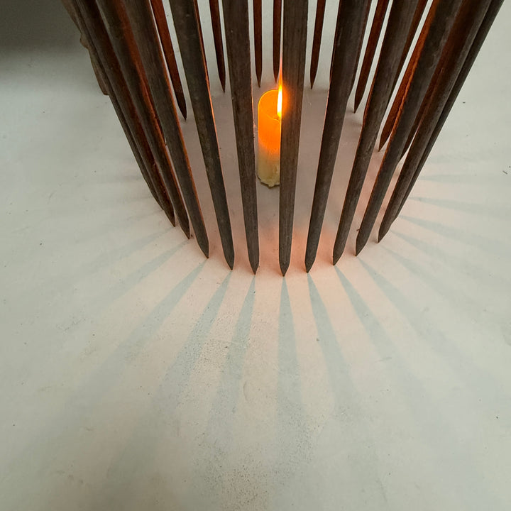 Vintage bamboo fishing trap lantern