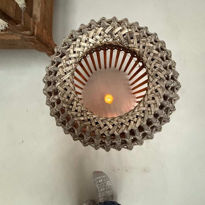 Vintage bamboo fishing trap lantern