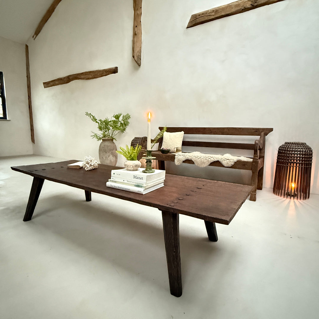 Extra large dark antique door coffee table Orlando