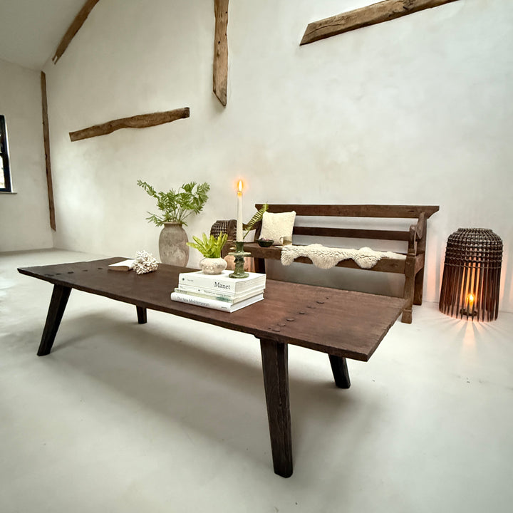 Extra large dark antique door coffee table Orlando