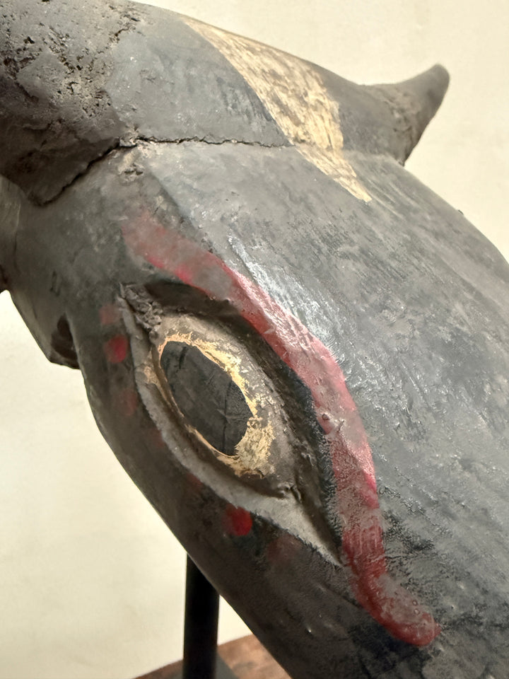 Antique Cow Head Sculpture