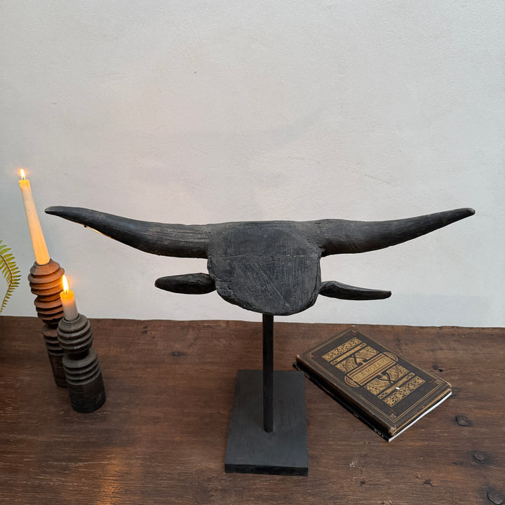 Antique Cow Head Sculpture