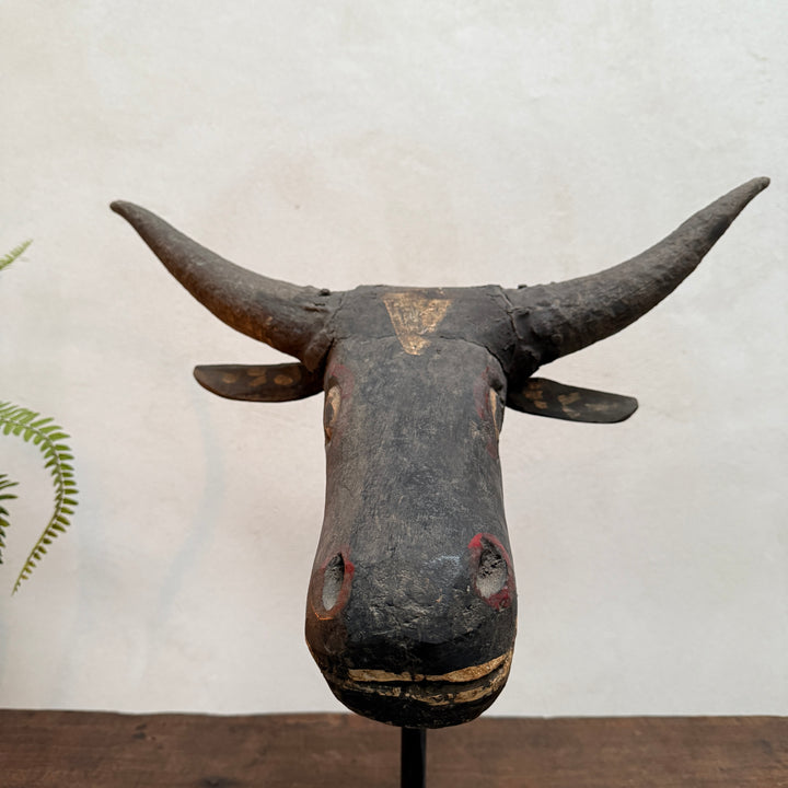 Antique Cow Head Sculpture