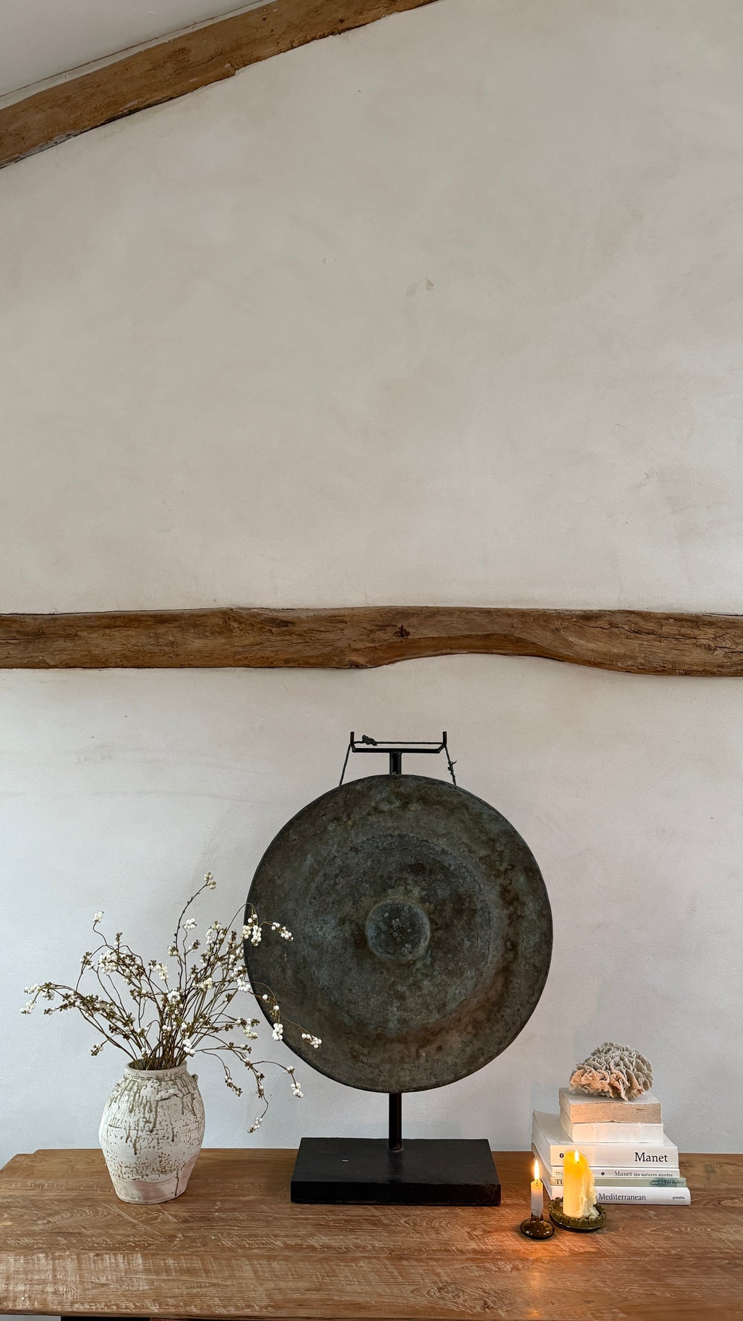 Extra Large Antique Gong on Stand | Sulawesi