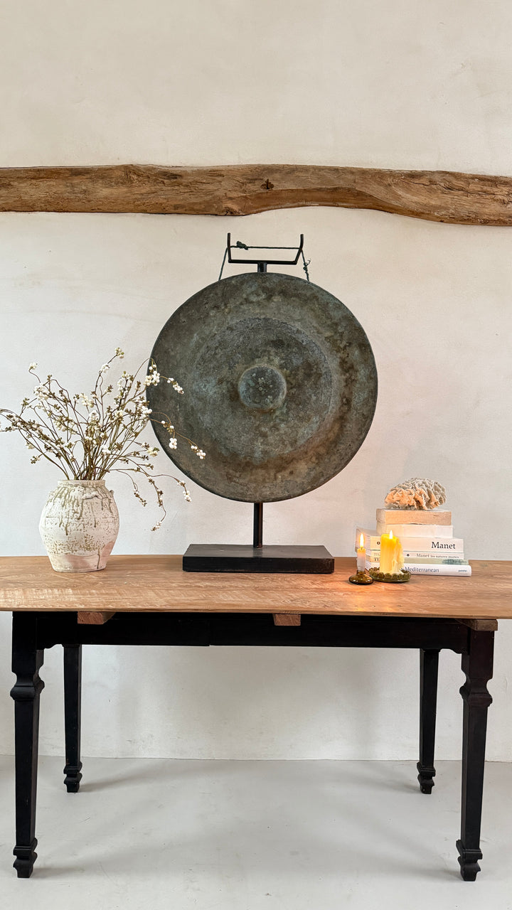 Extra Large Antique Gong on Stand | Sulawesi