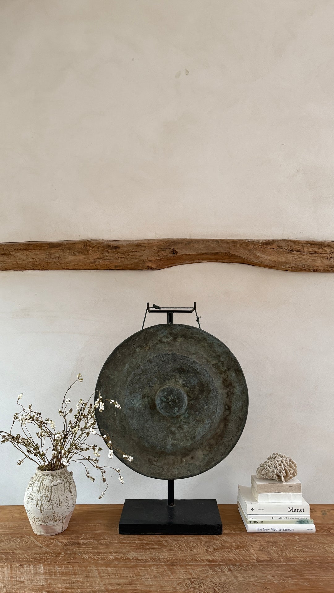 Extra Large Antique Gong on Stand | Sulawesi
