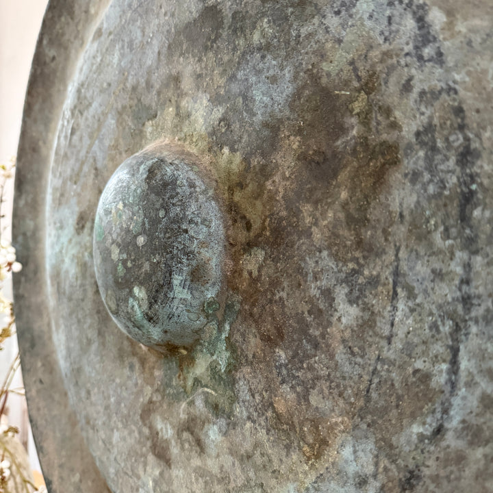 Extra Large Antique Gong on Stand | Sulawesi