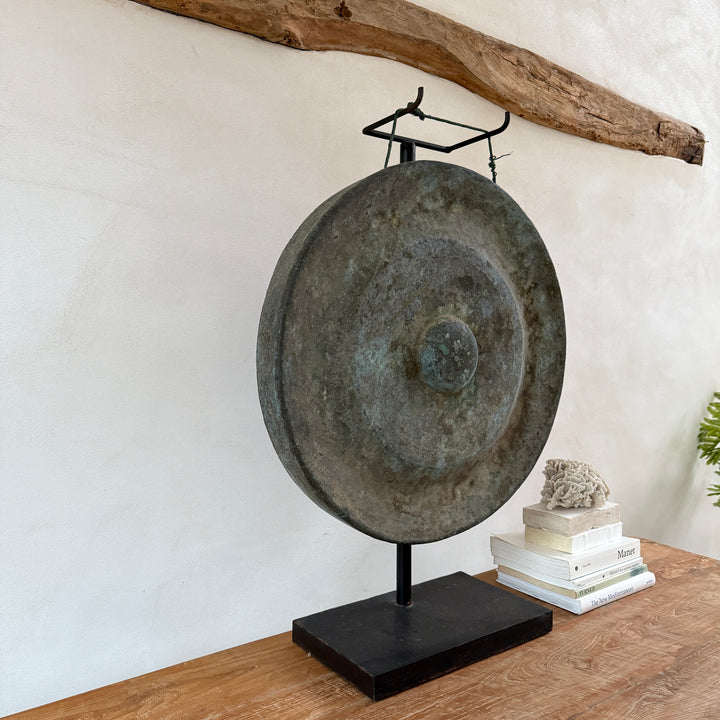 Extra Large Antique Gong on Stand | Sulawesi