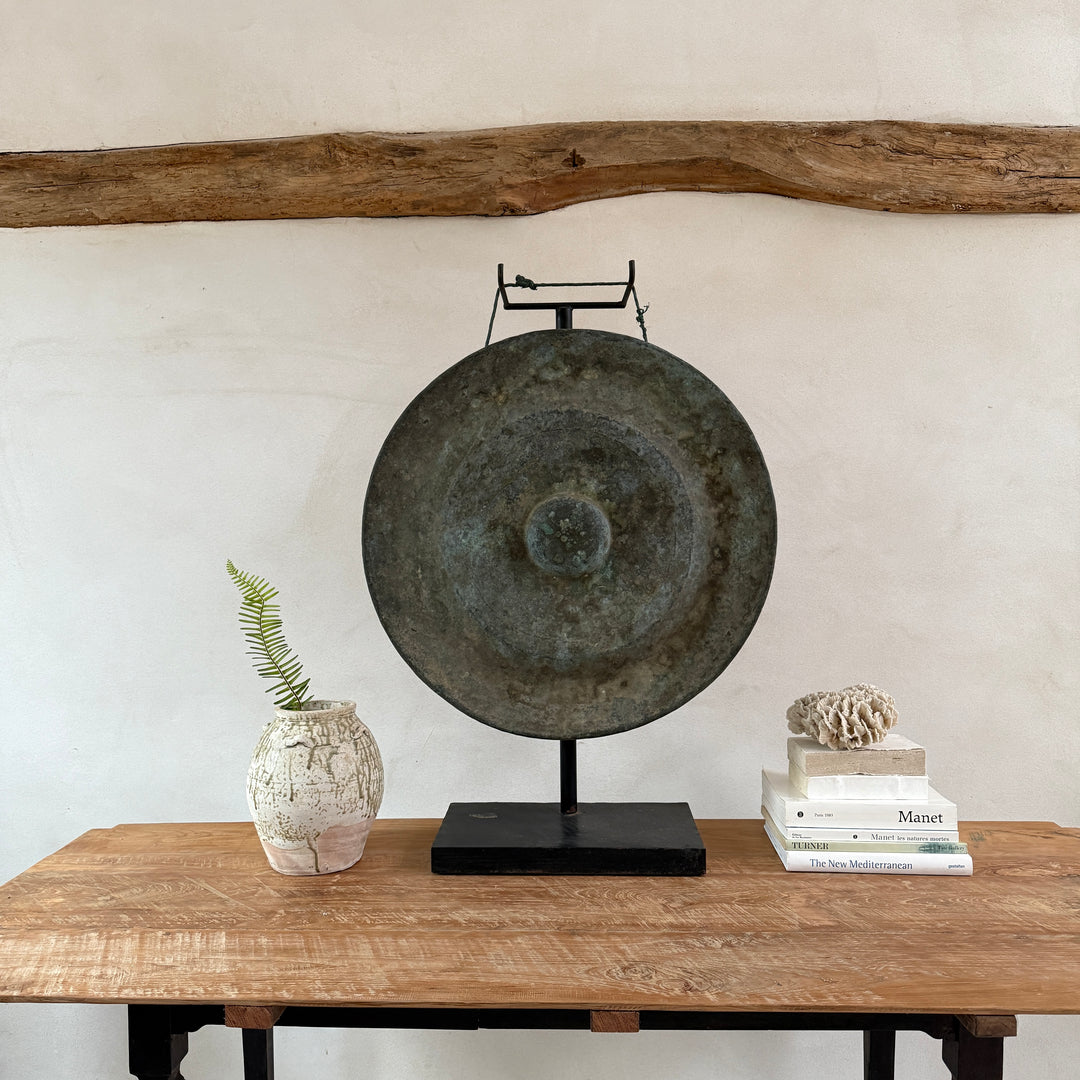 Extra Large Antique Gong on Stand | Sulawesi