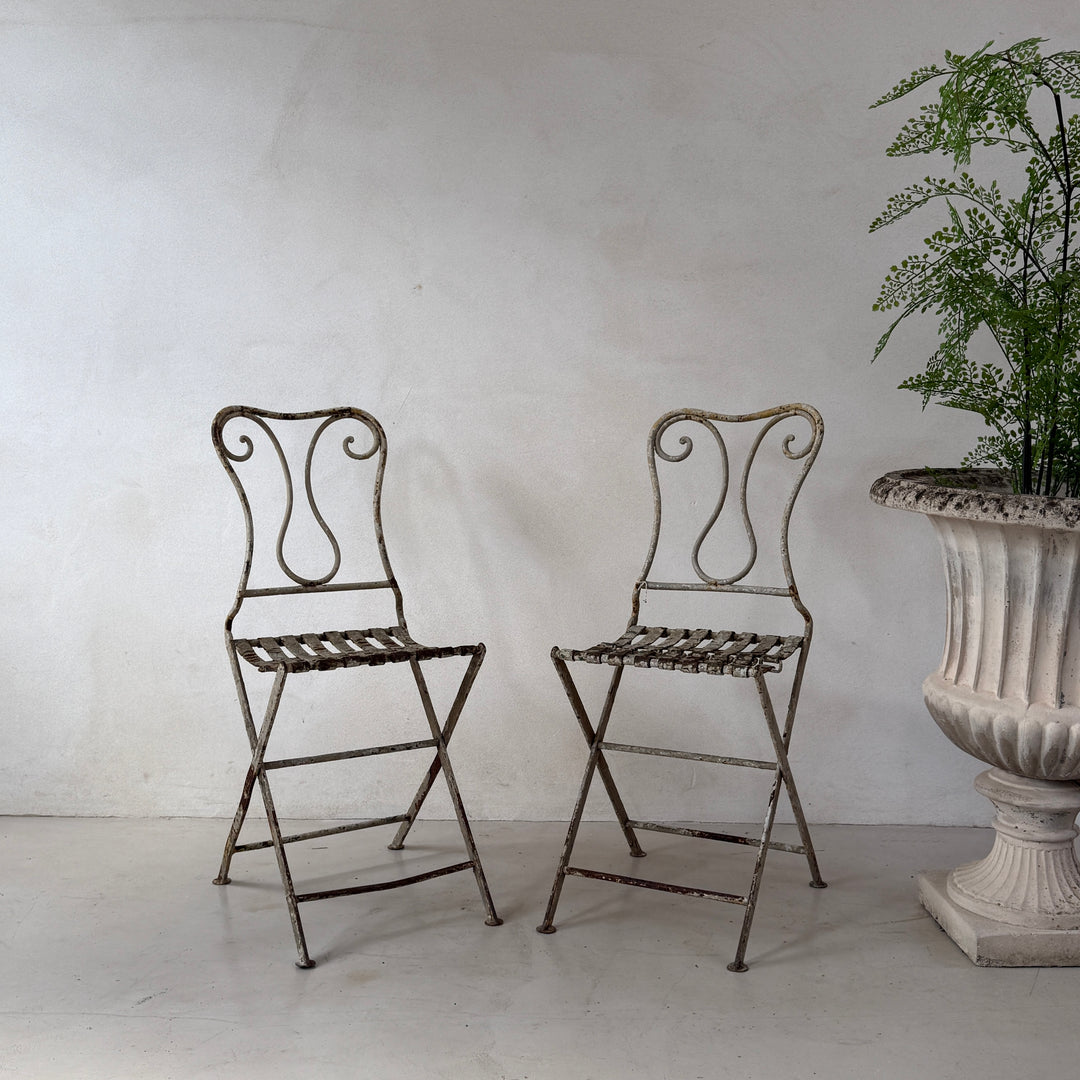 Pair of antique French folding chair 19th century | Veronique